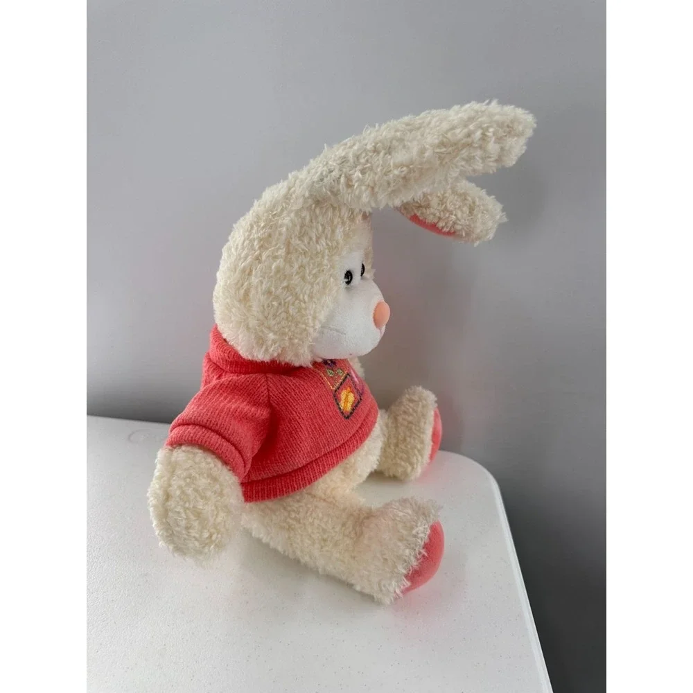 Vintage JCPenney Chosun Plush Bunny Toy Pink Sweater‎ Embroidered Easter Animal